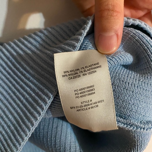 Aritzia Babaton Sculpt Squareneck Cropped Tank in color DREAM BLUE - Picture 7 of 9